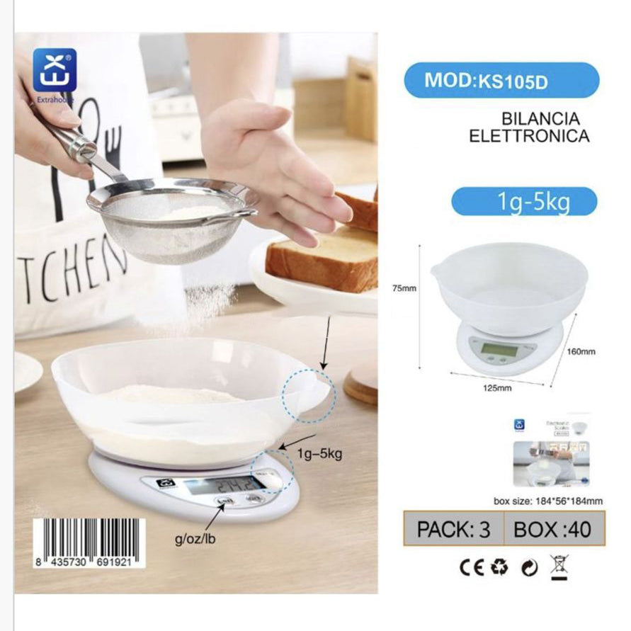 Bilancia 1G-5KG ellettronica A BATTERIA