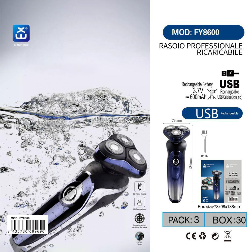 Cordless rechargeable professional shaver