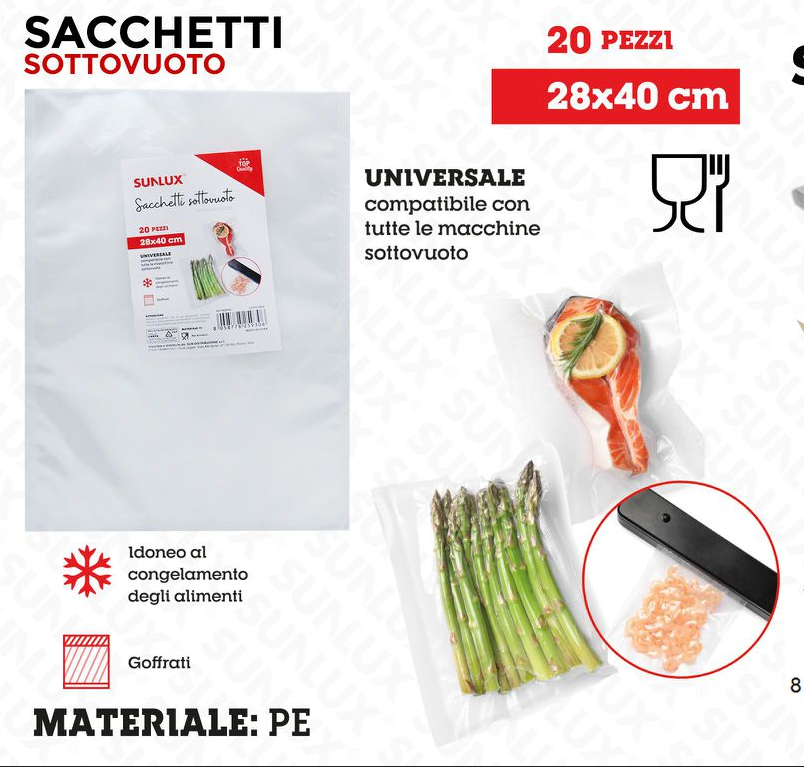 SACCHETTI SOTTOVUOTO 20PZ 28*40CM