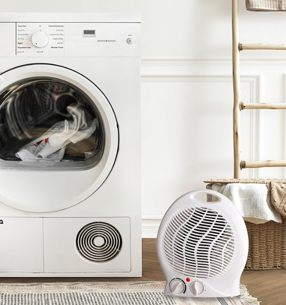 Termoventilatore fisso 2000W, 2 velocità, bianco