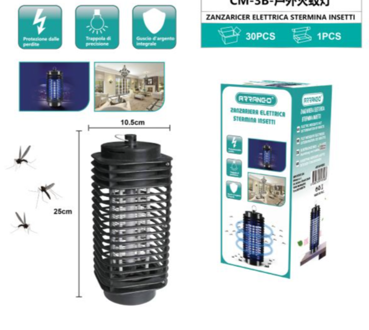 Plan A LED Mosquito Killer Lamp with 25cm USB Power Cord, 1800V Insect Killer Lamp, Electric Hanging Trap Zapper for Home Restaurant, Hotel, Office Pest Control
