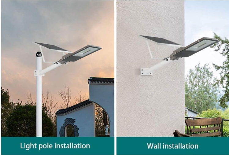 Arrango Lampione da Esterno Solar Lights Outdoor Garden LED 150W con Telecomando e Controllo Luce IP65 Impermeabile per Alley e Sentieri