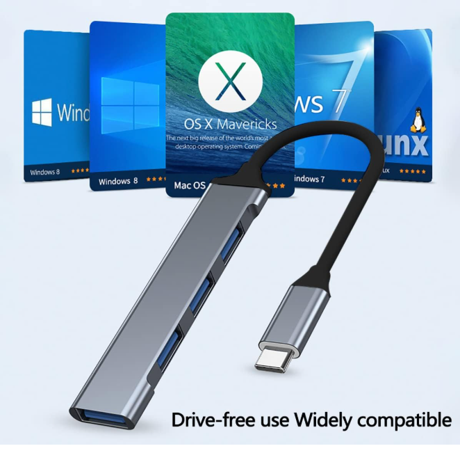 Hub USB C Porta Multiplead Aptatore, Docking Station Tipo Adattatore USB 4 porte, 1 USB 3.0 e 3 USB 2.0 Hub per Macbook Pro/Air PS4 PC Portatile Unità mobili e altro ancora