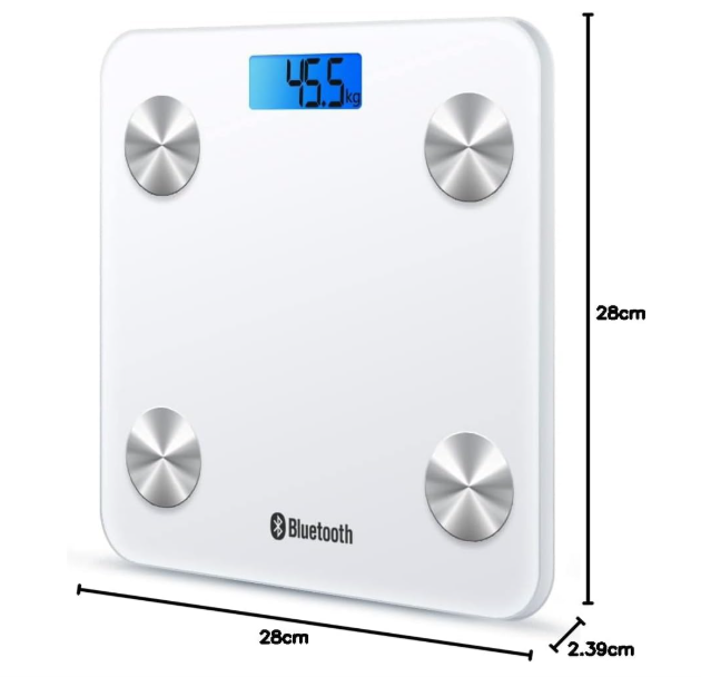 Digital Bluetooth electronic bathroom scale glass 180 kg capacity