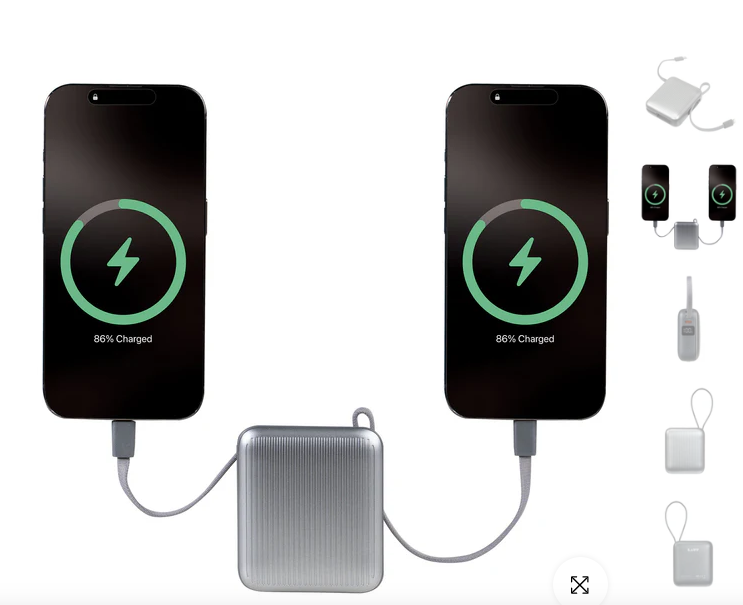 MINI Power Bank 10000mAh - Built-in Cables and 22.5W Fast Charging Mini Portable and Elegant Solution for Your Battery Charged Anywhere Without Messy Cables