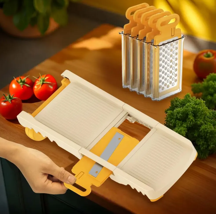 SODY Mandolina affettaverdure 6 in 1 compatta con 6 lame intercambiabili per cucina versatile e compatto