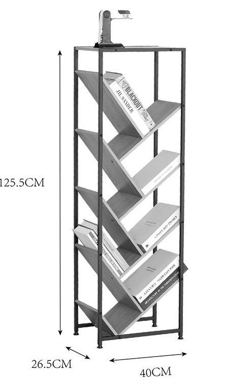 Piccolo Supporto Salvaspazio per Mensole Design Industriale H150CM Stabile Durevole per Soggiorno Casa Ufficio Camera Bambini con Ampio Spazio di Archiviazione e Sicurezza Migliorate