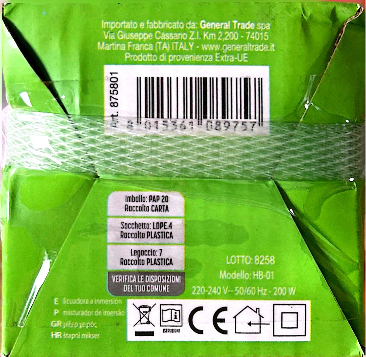 Frullatore ad Immersione 200 Watt