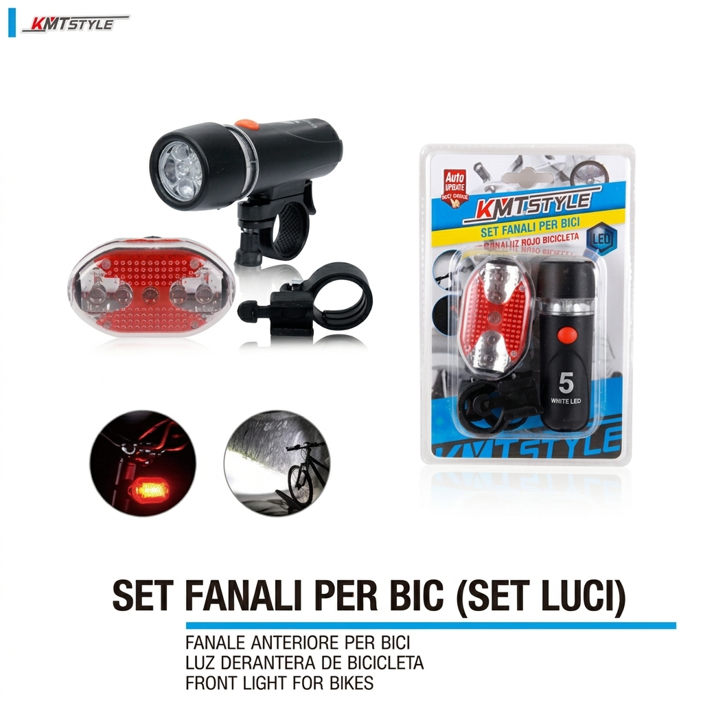 SET FANALI PER BICI LAMPADA