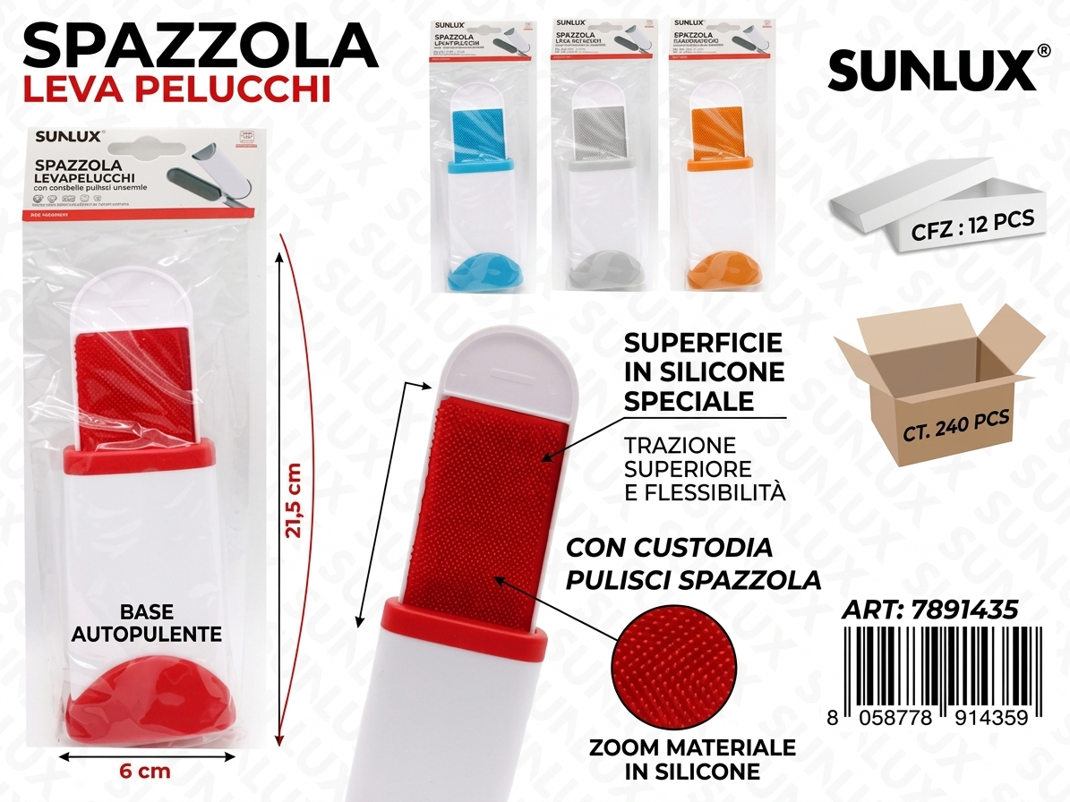 Spazzola levapelucchi con custodia pulisci spazzola