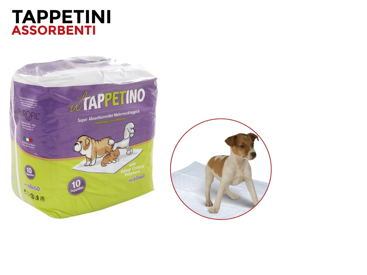 Sunlux Absorbent Pet Mats 60x60 cm 10pcs Made in Italy for Dogs and Cats