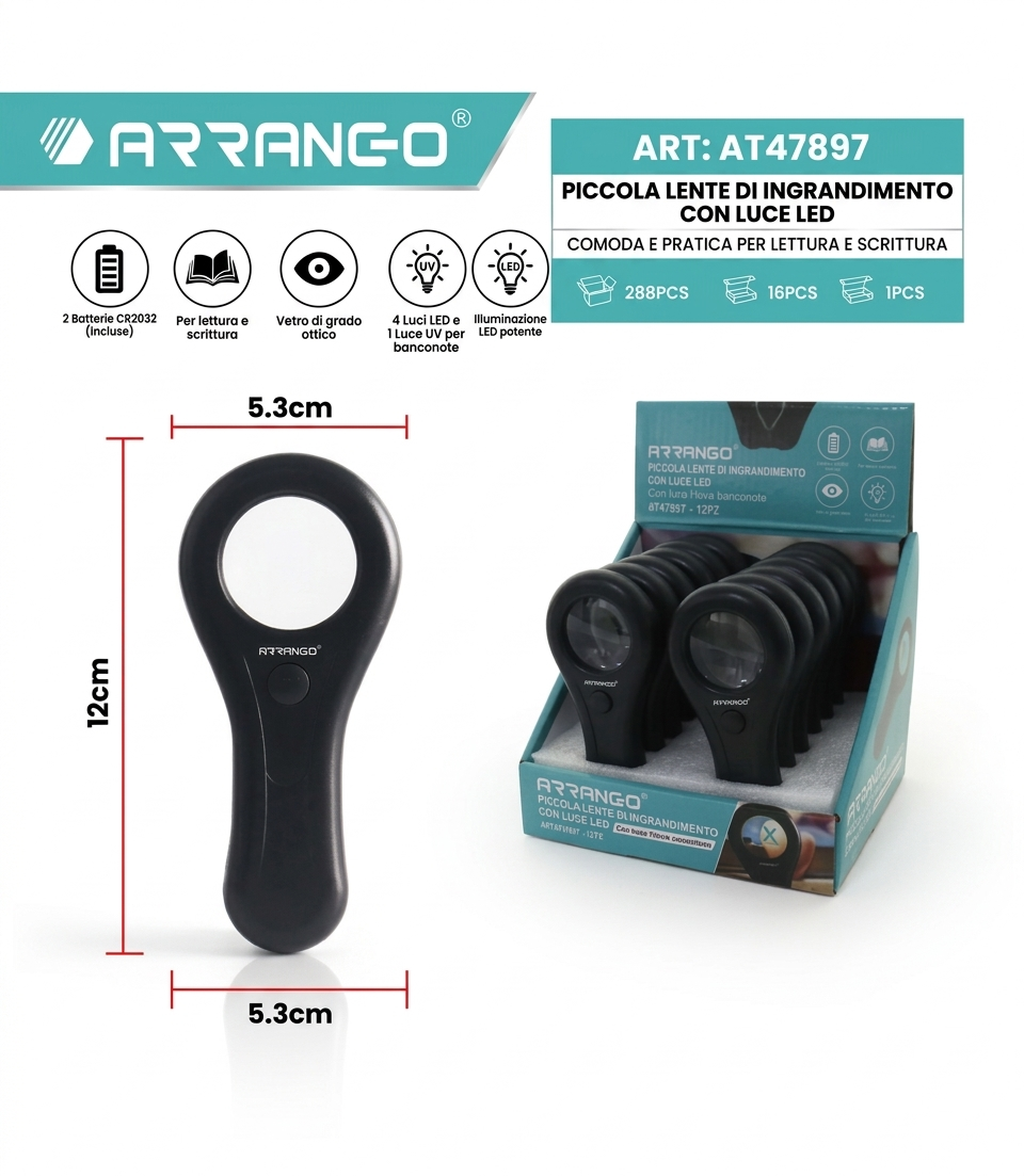 LED MAGNIFYING GLASS SUPER BRIGHT COB LIGHT FOR READING AND WORK
