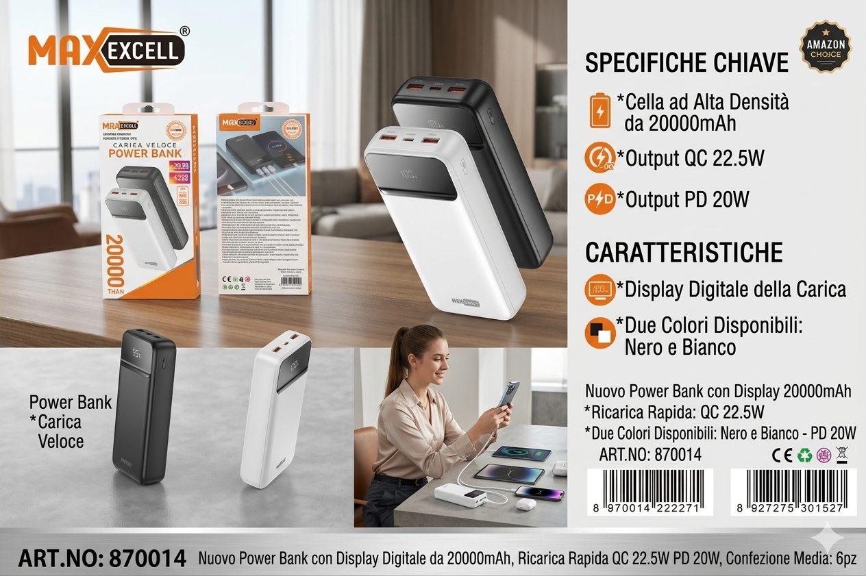 "Mai più senza batteria! 🔋 20000mAh di pura potenza.
