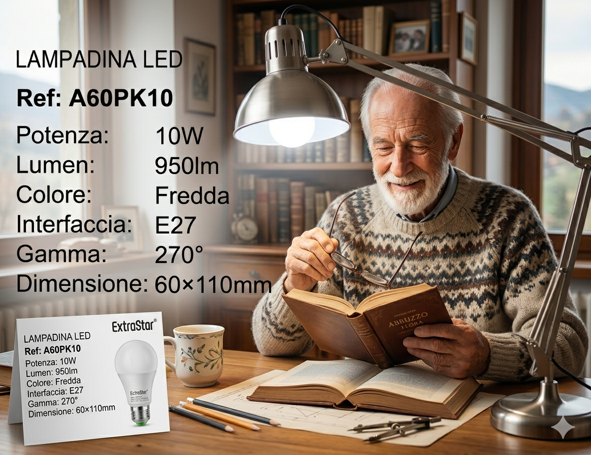 ExtraStar Lampadina LED E27 10W 2pz Luce Fredda 6400K Dimmerabile 270°
