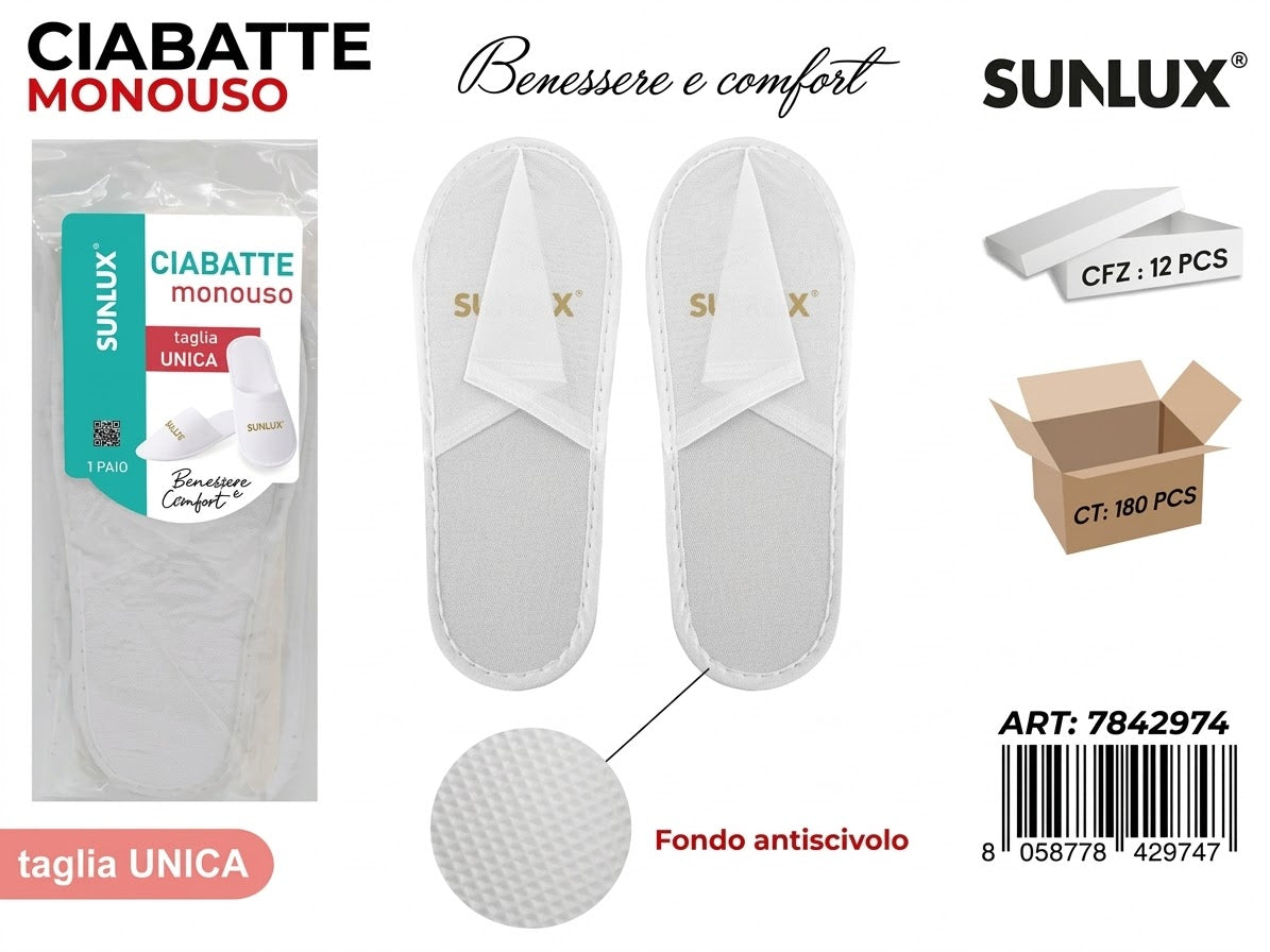 DISPOSABLE NON-SLIP SLIPPERS One size