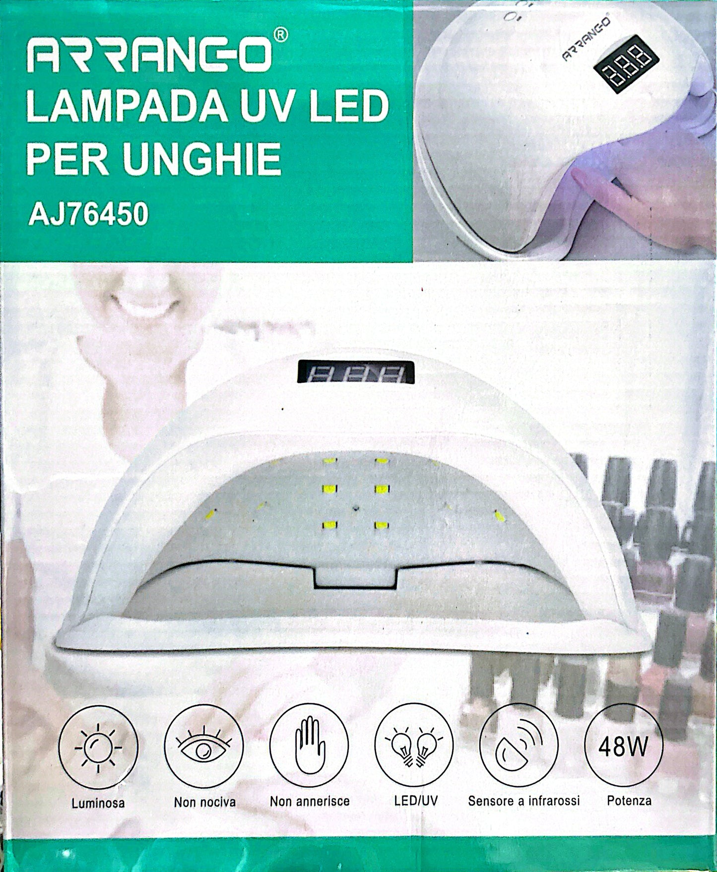 1 Piece Nail Lamp with 24 Lamp Beads, Dual Light Source Nail Machine, for Women and DIY Nail Art Use