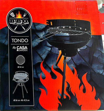 Casa & Garden Round Barbecue: Easy to Assemble Perfect for Your Favorite Meat 36 cm x 47.5 cm
