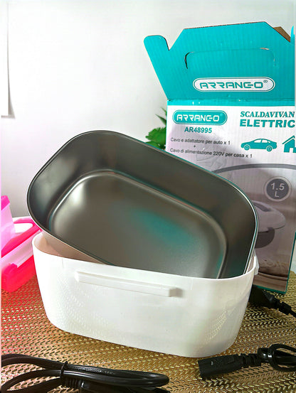 PORTABLE FOOD WARMER 1.5L ELECTRIC 2-IN-1 HOME-CAR