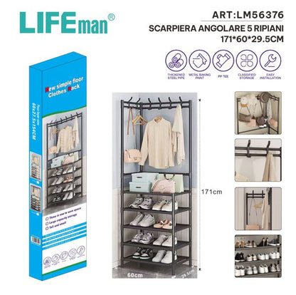5-Tier Corner Shoe Rack 69*29.5*171CM