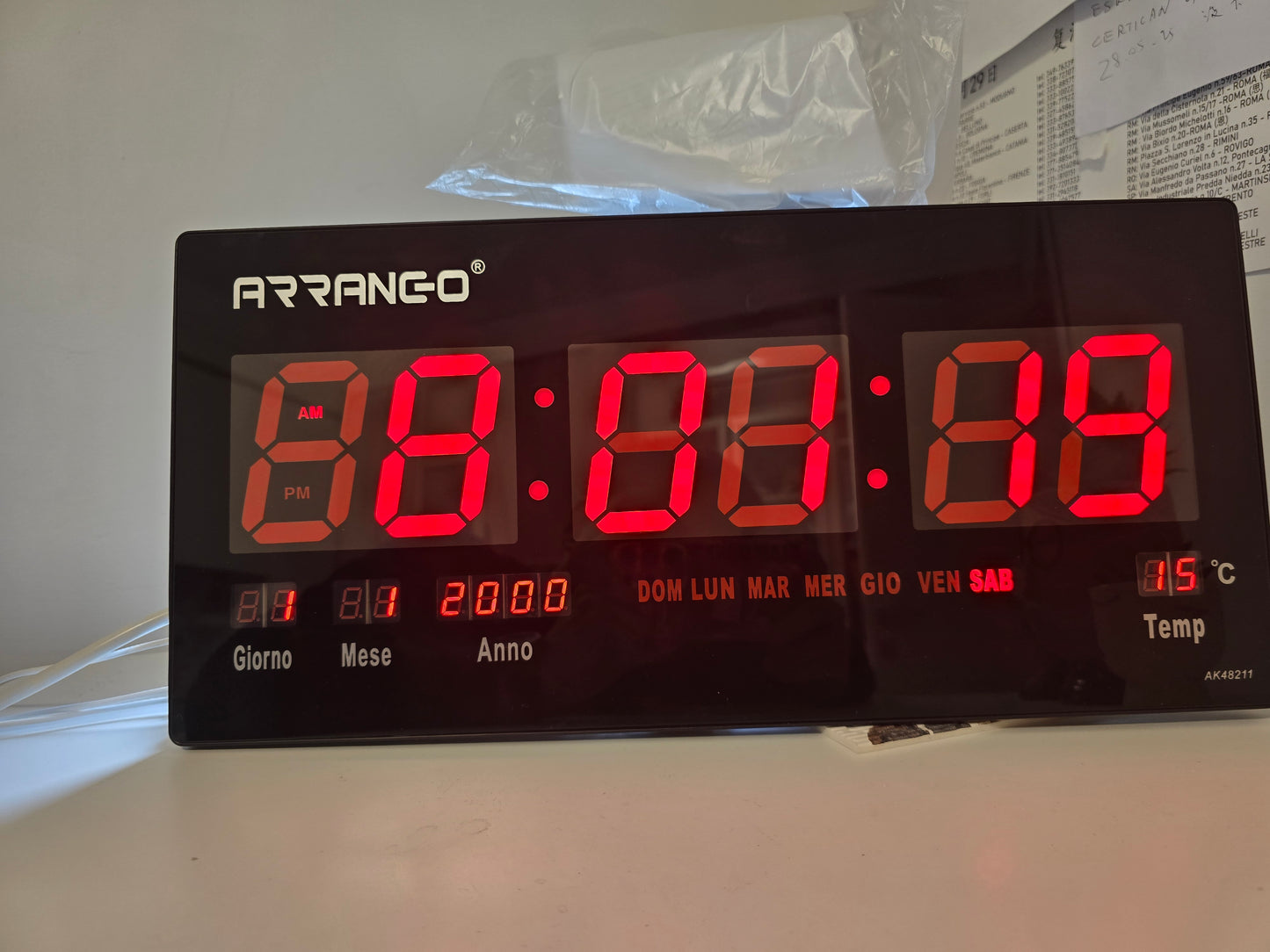 Large High-Definition LED Smart Electronic Wall Clock, Multifunctional Desk Clock for Home, Office, and Students, Displaying Time/Date/Day of the Week/Temperature on the Same Screen
