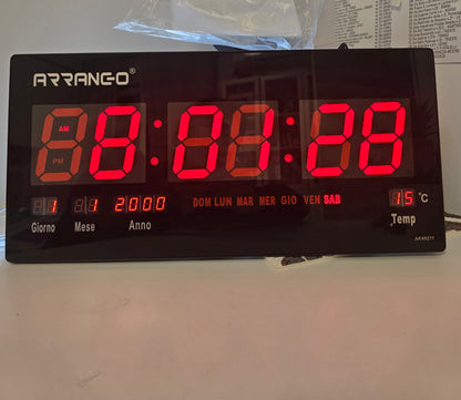 Large High-Definition LED Smart Electronic Wall Clock, Multifunctional Desk Clock for Home, Office, and Students, Displaying Time/Date/Day of the Week/Temperature on the Same Screen