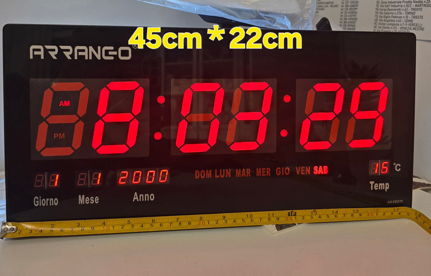 Large High-Definition LED Smart Electronic Wall Clock, Multifunctional Desk Clock for Home, Office, and Students, Displaying Time/Date/Day of the Week/Temperature on the Same Screen