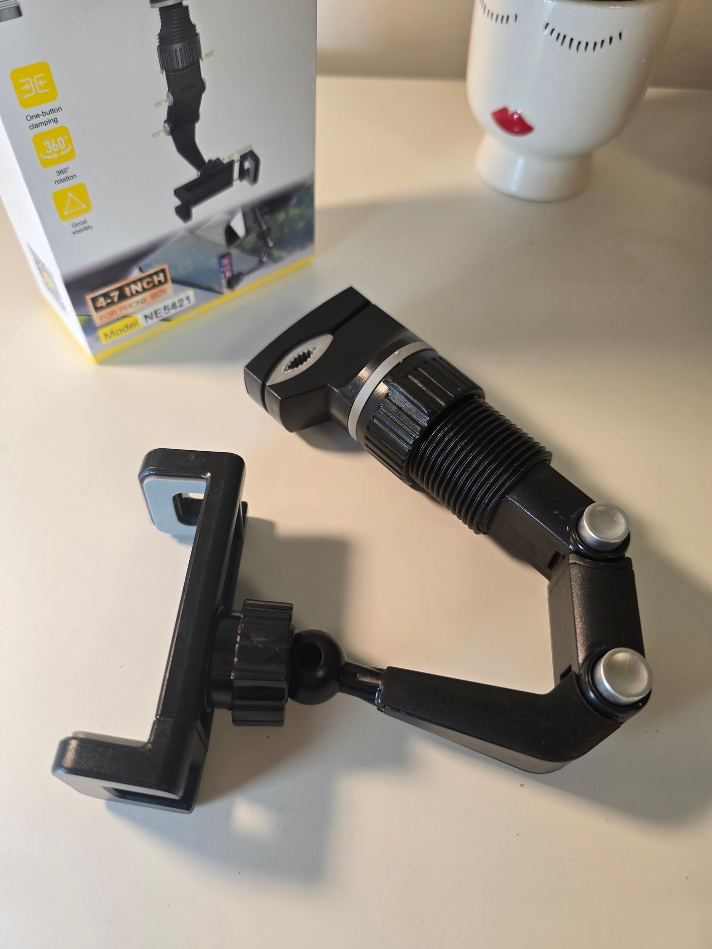 Supporto Auto e Stand per Chitarra, Design a L con Presa Sicura, Costruzione in Plastica Resistente per Visione Senza Mani & Riproduzione Musicale, Accessorio per Veicoli, Aspetto Elegante e Struttura Robusta