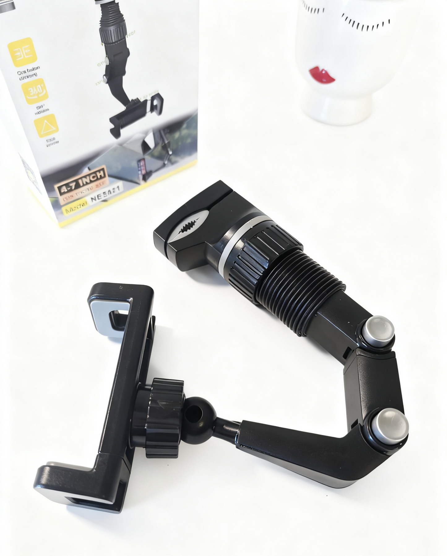 Supporto Auto e Stand per Chitarra, Design a L con Presa Sicura, Costruzione in Plastica Resistente per Visione Senza Mani & Riproduzione Musicale, Accessorio per Veicoli, Aspetto Elegante e Struttura Robusta