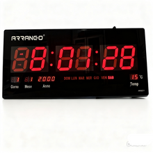 Orologio da parete elettronico smart LED ad alta definizione di grandi dimensioni, orologio da scrivania multifunzionale per casa, ufficio e studenti, che visualizza ora/data/giorno della settimana/temperatura sullo stesso schermo