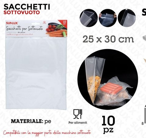 SACCHETTI SOTTOVUOTO 10PZ 25*30CM