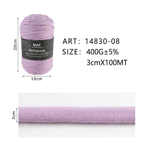 Ribbon - 400g/109 Yards Chunky Cotton Blend Fabric Yarn - 3cm Wide Soft Stretchy Knitting Yarn for Crochet Baskets, Rugs, Handbags & DIY Home Decor