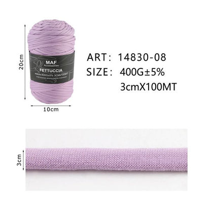 Ribbon - 400g/109 Yards Chunky Cotton Blend Fabric Yarn - 3cm Wide Soft Stretchy Knitting Yarn for Crochet Baskets, Rugs, Handbags & DIY Home Decor