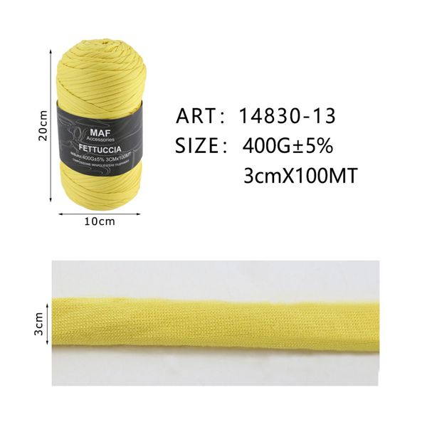 Ribbon - 400g/109 Yards Chunky Cotton Blend Fabric Yarn - 3cm Wide Soft Stretchy Knitting Yarn for Crochet Baskets, Rugs, Handbags & DIY Home Decor