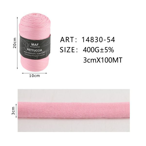 Ribbon - 400g/109 Yards Chunky Cotton Blend Fabric Yarn - 3cm Wide Soft Stretchy Knitting Yarn for Crochet Baskets, Rugs, Handbags & DIY Home Decor