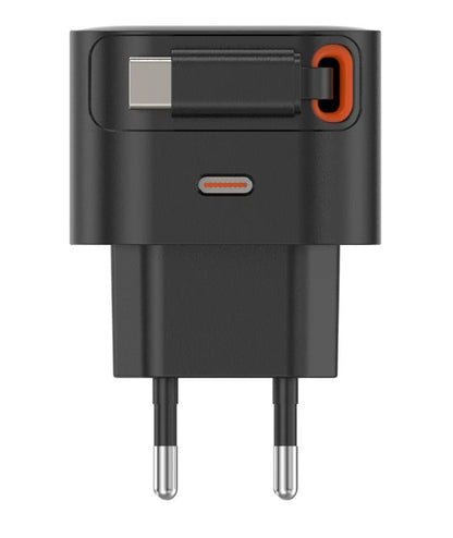 Caricabatteria per Cellulare 25W USB-C – Cavo Retrattile Integrato 50 cm
