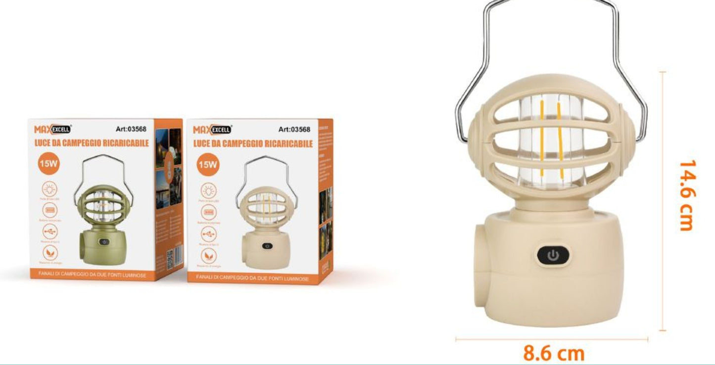 LUCE DA CAMPEGGIO RICARICABILE 15W