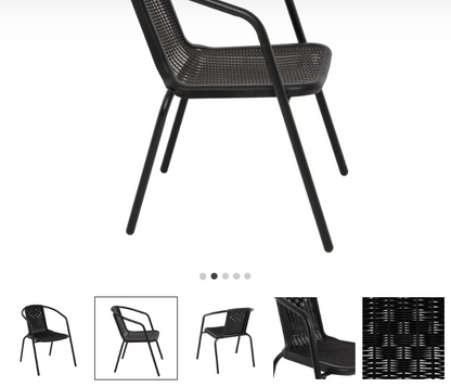 Sedia da giardino in acciaio Nero