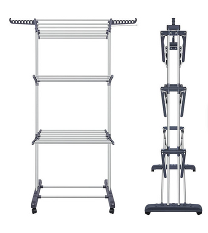 Stendibiancheria Perricarichi Pesanti in Acciaio  con Ruote 160x50x77