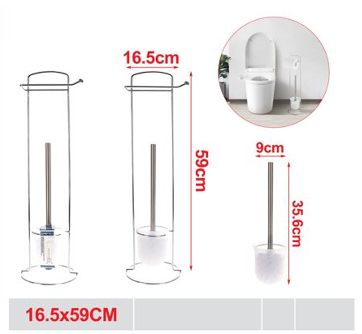 PIANTANA PORTAROTOLO E SCOPINO WC