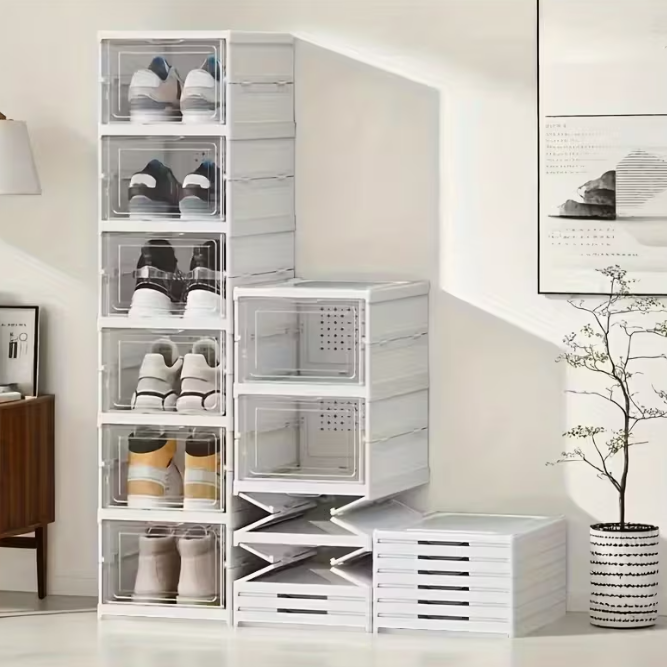 SCARPIERA SALVA SPAZIO 6 PIANI TRASPARENTE PIEGHEVOLE