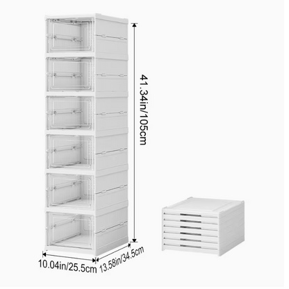 SCARPIERA SALVA SPAZIO 6 PIANI TRASPARENTE PIEGHEVOLE