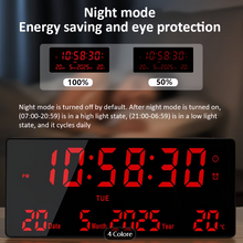 Orologio da parete elettronico smart LED ad alta definizione di grandi dimensioni, orologio da scrivania multifunzionale per casa, ufficio e studenti, che visualizza ora/data/giorno della settimana/temperatura sullo stesso schermo