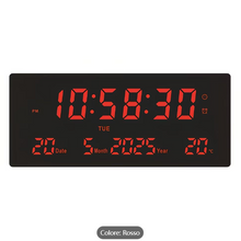 Orologio da parete elettronico smart LED ad alta definizione di grandi dimensioni, orologio da scrivania multifunzionale per casa, ufficio e studenti, che visualizza ora/data/giorno della settimana/temperatura sullo stesso schermo