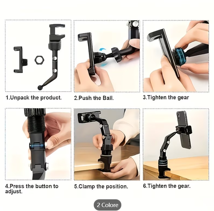 Supporto Auto e Stand per Chitarra, Design a L con Presa Sicura, Costruzione in Plastica Resistente per Visione Senza Mani & Riproduzione Musicale, Accessorio per Veicoli, Aspetto Elegante e Struttura Robusta