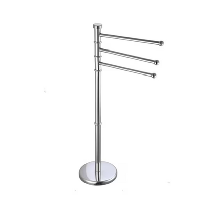 2-Model Towel Rack with 3 Adjustable Bars, Freestanding Towel Holder with Round Base, 3-Tier Rotating Bathroom Organizer Stand