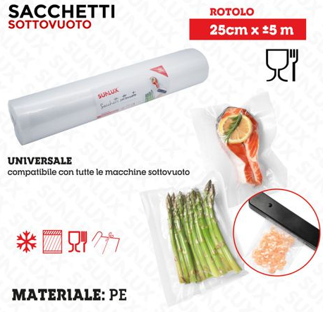 ROTOLO SOTTOVUOTO PE 25CM*5M