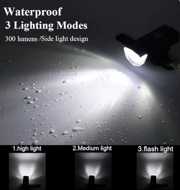 Torcia bici Super Luminosa, un Potente Faro da Bicicletta con 3Modalità LED, Ricaricabile Type-C, Compatta e Portatile per Ciclismo e Equitazione all'Aperto