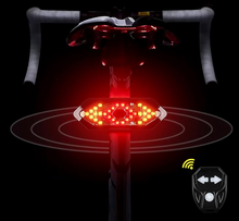 Luce posteriore wireless con telecomando per biciclette, luci per mountain bike, luci ricaricabili USB, luci posteriori per ciclismo notturno e luci di direzione posteriori per bici da strada