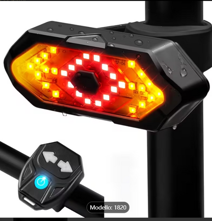 Luce posteriore wireless con telecomando per biciclette, luci per mountain bike, luci ricaricabili USB, luci posteriori per ciclismo notturno e luci di direzione posteriori per bici da strada