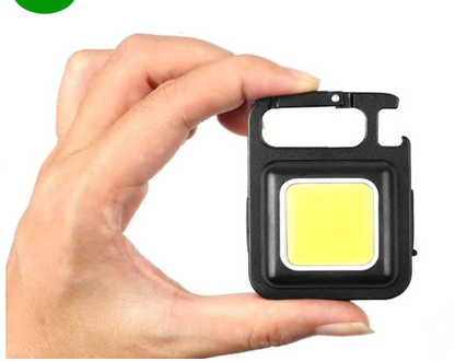 Mini torcia ricaricabile led portachiavi 3 modalita’ luce portatile emergenza
